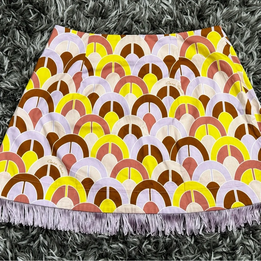 Cara Cara Vibrant Arch Mini Skirt with Fringe - Picture 2 of 10